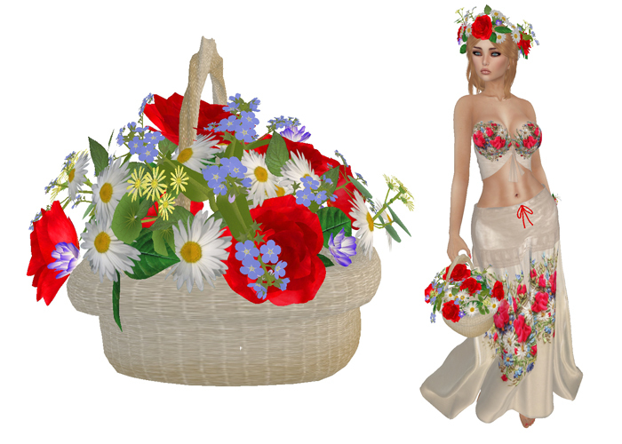 *Heart* - Summer Field Flowers Basket 2