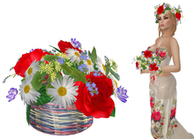 *Heart* - Summer Field Flowers Basket