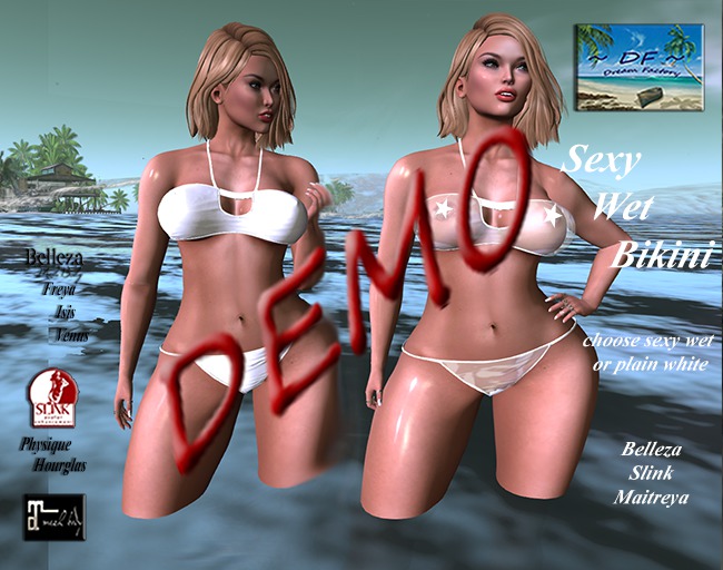 ~DF~DEMO Bikini white & Wet