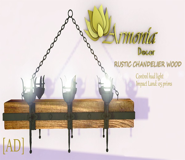 Armonia Decor [AD] Rustic Chandelier Wood. Box.