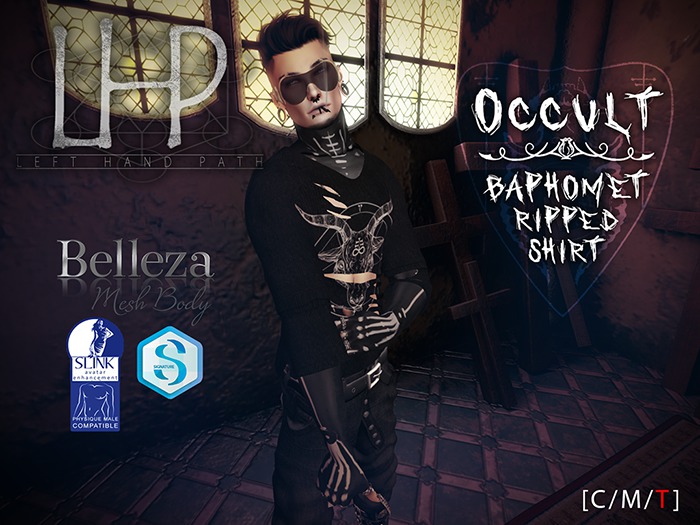 [LHP] OCCULT - BAPHOMET RIPPED SHIRT [M]