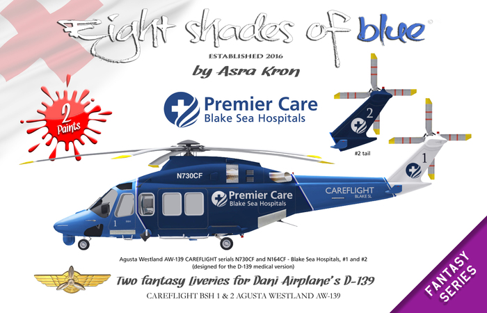 :: 8SB ::  AW-139 BSH 1&2 Careflight Paint Kit FAN