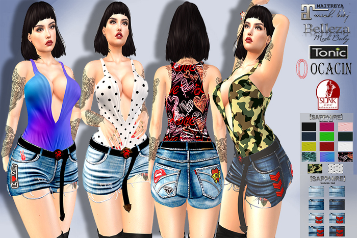 [SAPPHIRE] Elena Denim Shorts & Top