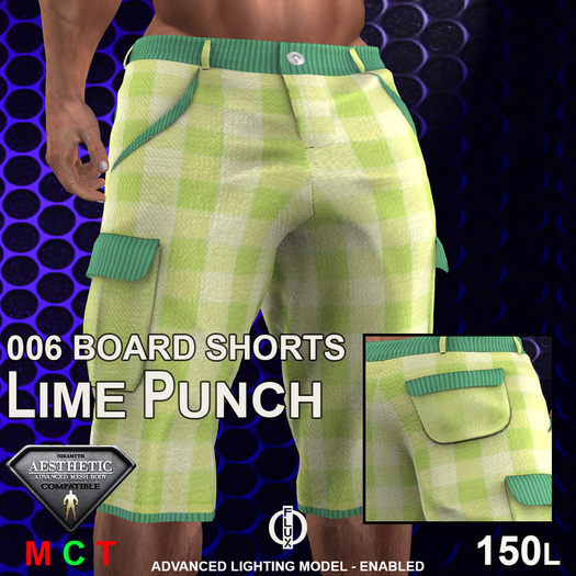 =FLUX006= Board Shorts [LIME] DHud (wear and click)