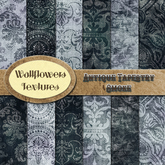 *Wallflowers* Antique Tapestry 3 - Smoke