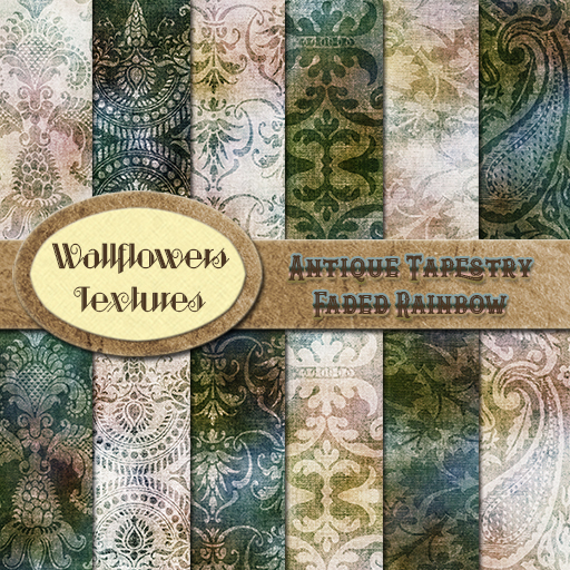 *Wallflowers* Antique Tapestry 3 - Faded Rainbow