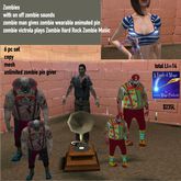 Animated Zombies clowns man gives pin music -crate