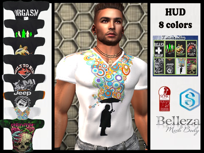 Mens V-Neck Shirt ( 8 colors ) for Belleza,Slink,Signature