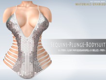 iS Sequins Plunge Bodysuit WHITE