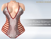 iS Sequins Plunge Bodysuit RED