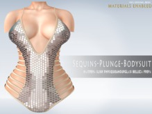 iS Sequins Plunge Bodysuit NUDE