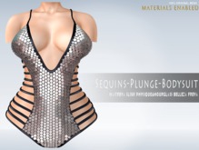 iS Sequins Plunge Bodysuit BLACK