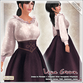 [V/W] Lisa Gown Violet - Medieval Fantasy Gown Dress, Fitmesh + Slink, belleza, TMP...