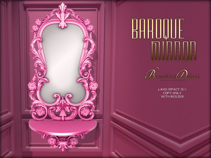 Boudoir-Baroque Mirror Pink