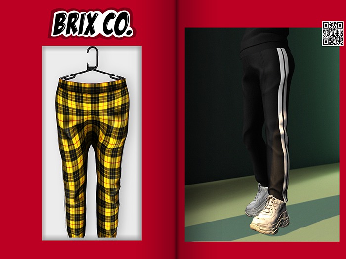 Brix Co. - P.A. Track Pants- Canary Tartan