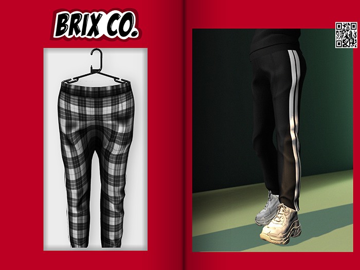 Brix Co. - P.A. Track Pants- Grey Tartan
