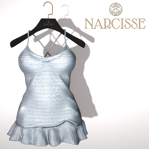 -Narcisse- ADD Sally Mini Ruffle Dress - Blue Smoke