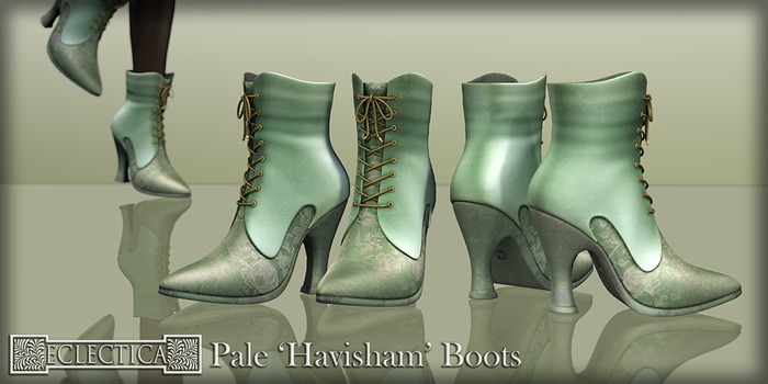 Eclectica 'Havisham Boots' in pale greens