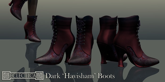 Eclectica 'Havisham Boots' in dark reds