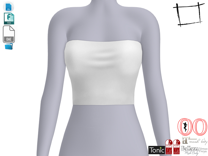 Dae Obj FBX Open Back Tube Top Maitreya, Slink, Belleza, Tonic