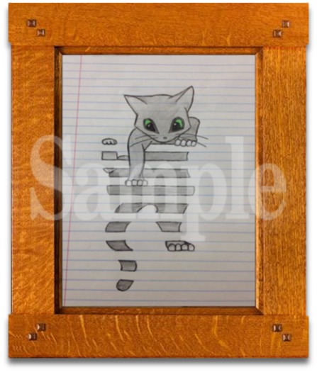 WALL ART - Framed Kitty Drawing