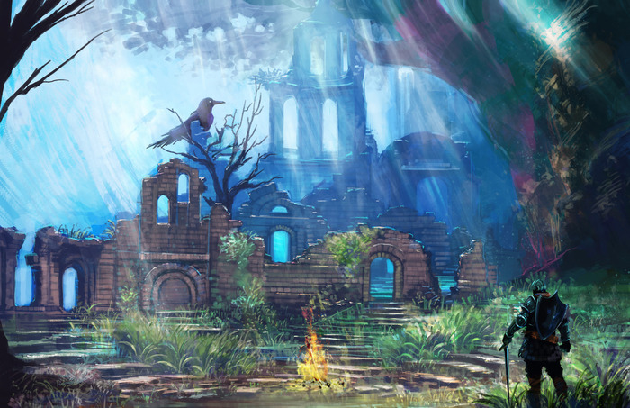 Firelink Shrine - Dark Souls Typer - The Merchant Kitty