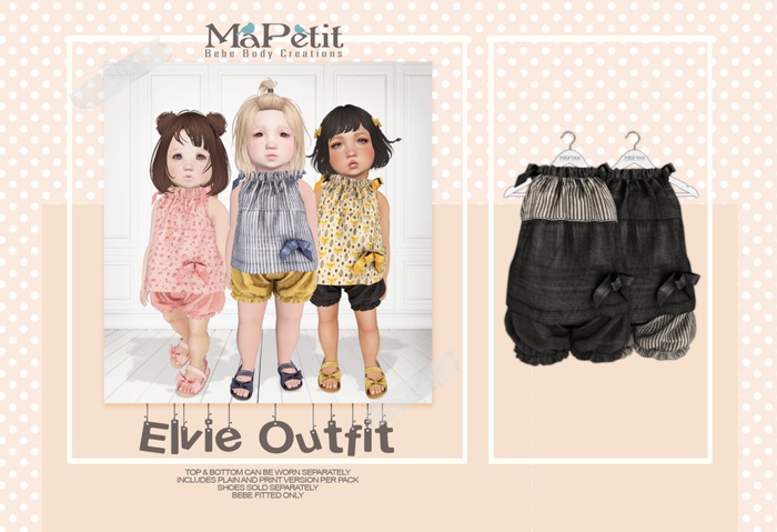 Second Life Marketplace M Bebe Elvie Outfit Fitted Noir