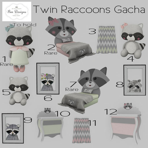 Bee Designs Twin Raccoons Gacha 9