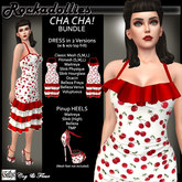 C&F Rockadollies ChaCha Dance Dress BUNDLE - White Cherries