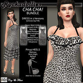 C&F Rockadollies ChaCha Dance Dress BUNDLE - Snow Leopard