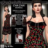 C&F Rockadollies ChaCha Dance Dress BUNDLE - Black Cherries