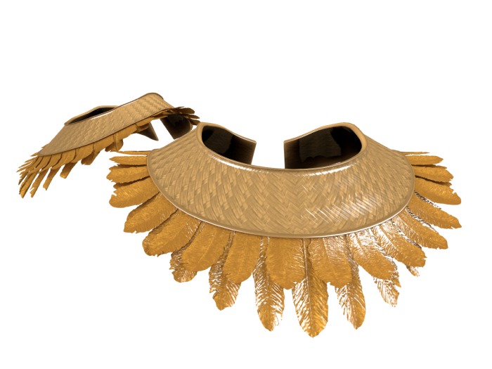 Montauk Golden feather collar
