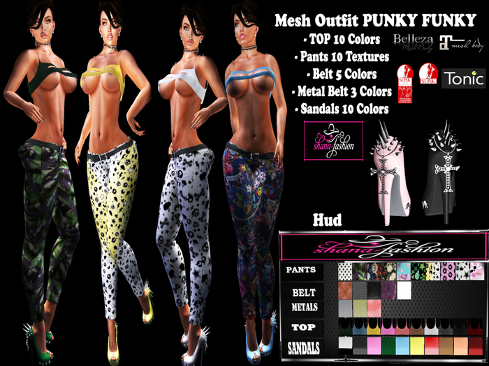 Mesh Outfit PUNKY FUNKY Fatpack