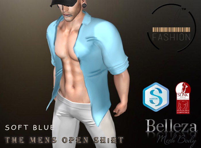 RL- The Mens Open Shirt Soft Blue