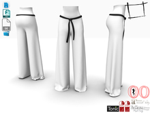 Dae Obj FBX Low Waist Loose Pants With Slim Tie Belt Maitreya, Slink, Belleza, Tonic