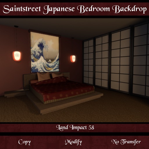 Saintstreet Japanese Bedroom Backdrop (Unpacker / Wear me)