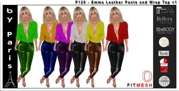Emma Leather Pants and White Wrap Top v1 DEMO
