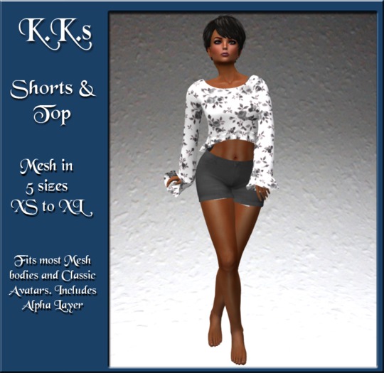KK's Mesh Shorts & LS Top - Grey