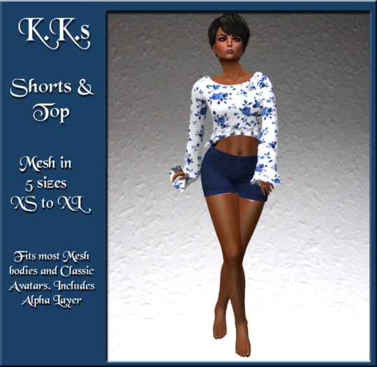 KK's Mesh Shorts & LS Top - Blue