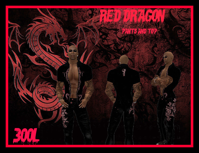 MENS RED DRAGON OUTFIT