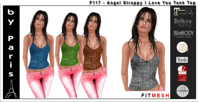 Angel Strappy I Love You Tank Top DEMO