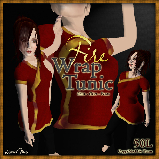 Red & Gold (Fire) Wrap Tunic