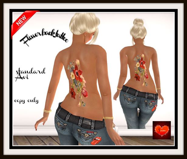 Flower back tattoo