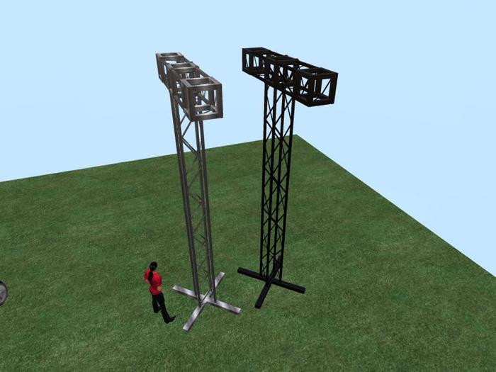 Second Life Marketplace TM Array Speaker Stand Black and Aluminum