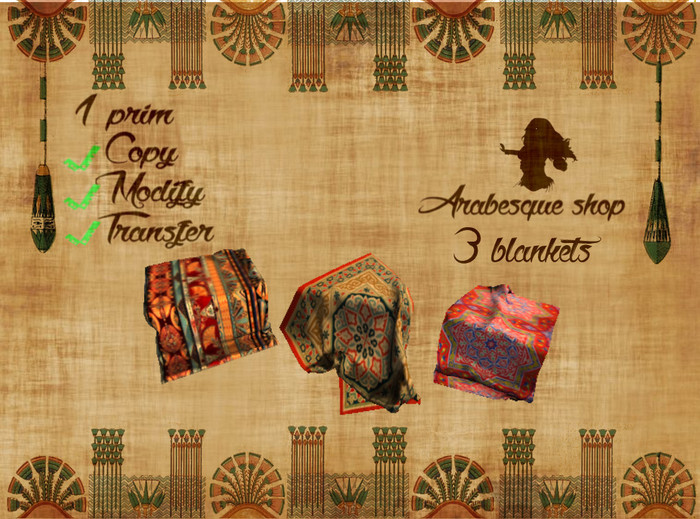 *~^~Arabesque Shop~^~* 3 blankets Full Perm