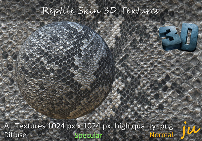 JU Reptile Skin 3D Textures Full Perm