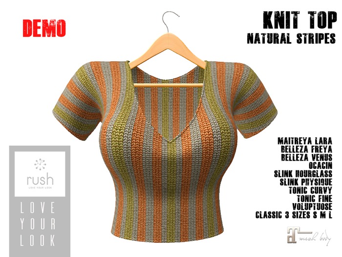 RUSH KNIT TOP Natural Stripes DEMO Pack