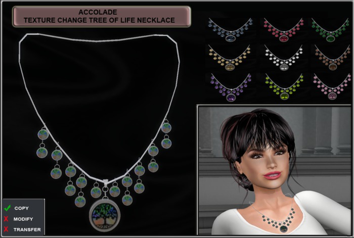 BOXED ACCOLADE TEXTURE CHANGE TREE OF LIFE NECKLACE