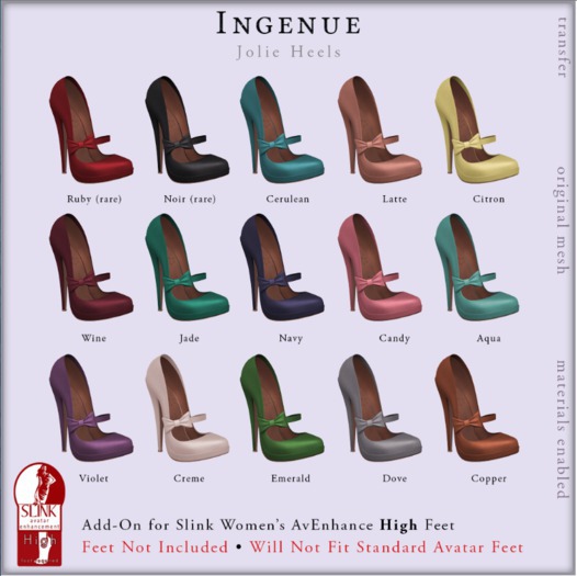 Ingenue :: Jolie Heels (Slink Add-On) :: Citron