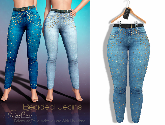DarkFire Beaded Jeans-Color#05